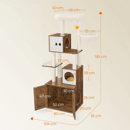 Škrabadlo pro kočky Autronic mdf, hnědá, AKS-E1116 OLW (4)