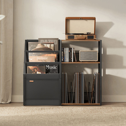 Stolek na gramofon a LP desky Autronic 81x30x69cm, mdf, old wood, AKF-E1076 OLW