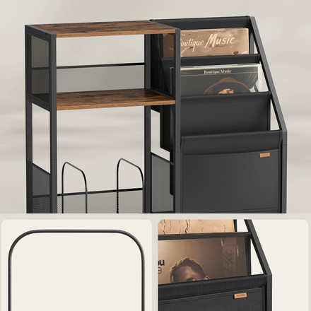 Stolek na gramofon a LP desky Autronic 81x30x69cm, mdf, old wood, AKF-E1076 OLW (2)