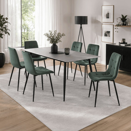 Moderní jídelní židle Autronic zelená, sametová látka, CT-V5081 GRN4 (1)