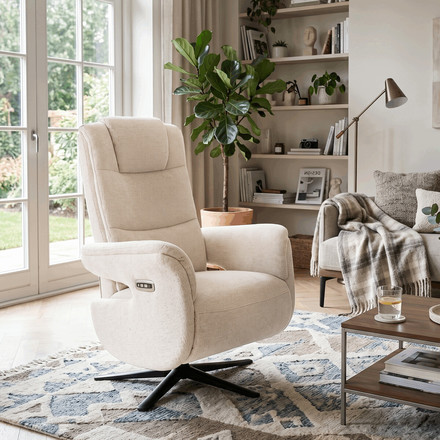 Polohovací křeslo Autronic elektrické zabudované ovládání, funkce zero gravity, béžová, látka, TV-C5590 CRM2 (1)