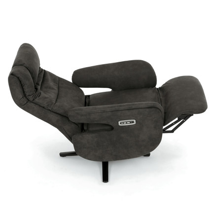 Polohovací křeslo Autronic elektrické zabudované ovládání, funkce zero gravity, šedá, látka vintage, TV-C5590 SIL3 (17)