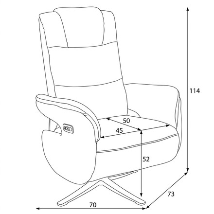 Polohovací křeslo Autronic elektrické zabudované ovládání, funkce zero gravity, šedá, látka vintage, TV-C5590 SIL3 (25)
