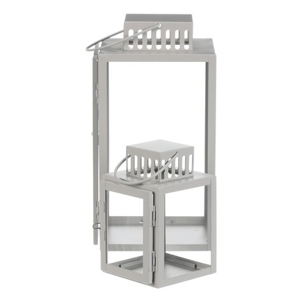 Lucerna kovová Autronic tenké šedé rámy, cena za sadu 2 ks (JS462 GREY) (2)
