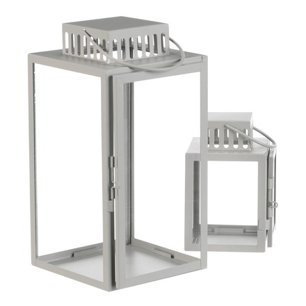 Lucerna kovová Autronic tenké šedé rámy, cena za sadu 2 ks (JS462 GREY) (5)