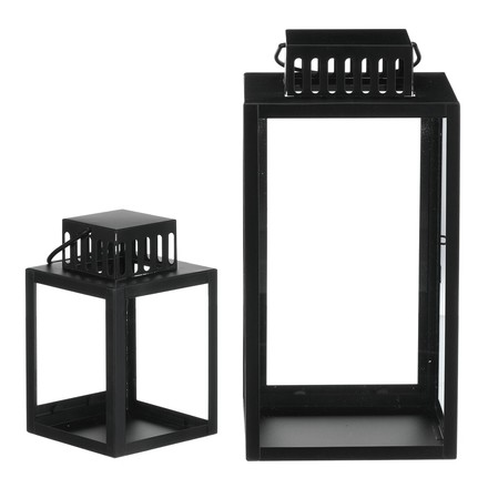 Lucerna kovová Autronic tenké černé rámy, cena za sadu 2 ks (JS462 BK) (3)
