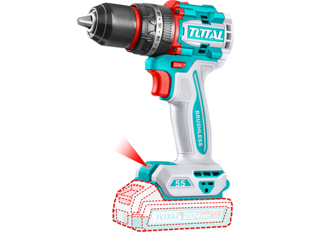 Aku vrtací šroubovák s příklepem Total TIDLI205581 20V Li-ion, brushless, 2000mAh, industrial, bez baterie a nabíječky