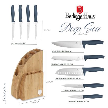 Sada nožů ve stojanu Berlingerhaus BH-3145 10 ks Deep Sea Collection (11)
