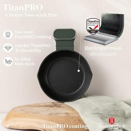 Pánev s titanovým povrchem Berlingerhaus BH-8205 16 cm Matte Green Collection (2)
