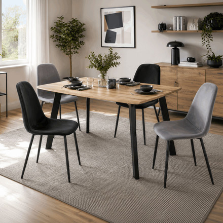 Moderní jídelní židle Autronic černá, sametová látka, CT-V2971 BK4 (1)