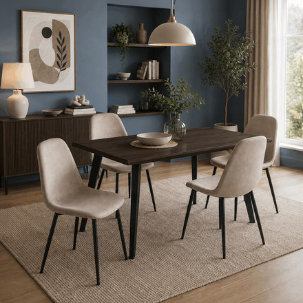 Moderní jídelní židle Autronic béžová, sametová látka, CT-V2971 CRM4 (1)