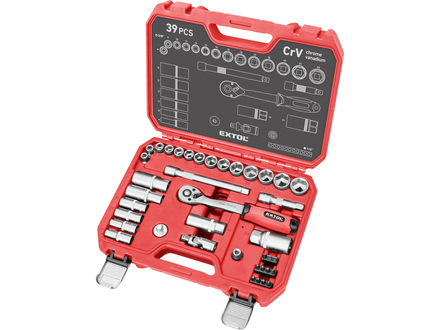 Nástrčné hlavice Extol premium 8818322 sada 39ks, 3/8", 3/8"
