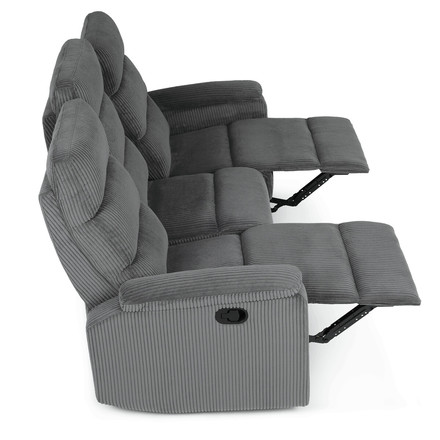 Sedací souprava Autronic polohovací, šedá, manšestrová látka, ASD-C5981 GREY6 (9)