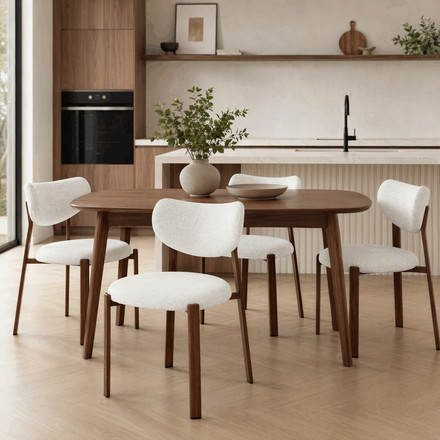 Moderní jídelní židle Autronic hnědá, látka, HC-L3125 WAL (1)