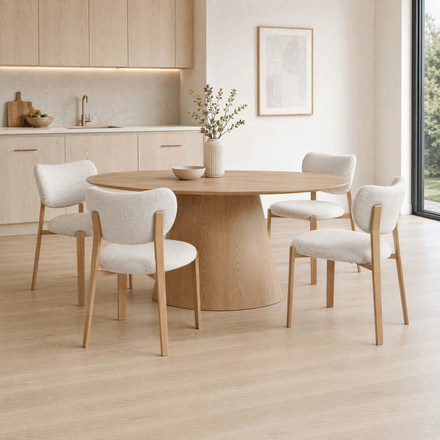 Moderní jídelní židle Autronic hnědá, látka, HC-L3125 OAK (1)