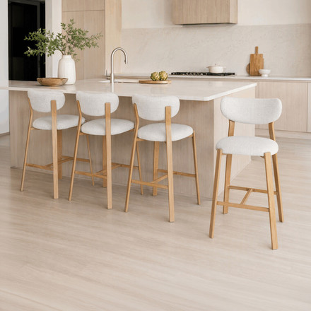 Barová židle Autronic bílá, látka, AUB-L3125 OAK (9)