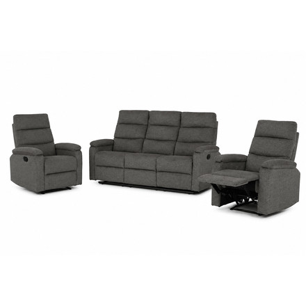 Sedací souprava Autronic polohovací, šedá, látka, ASD-C5980 GREY2
