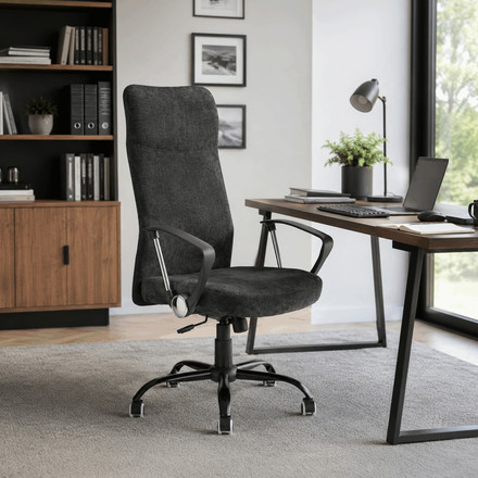 Kancelářská židle Autronic houpací mechanismus, černá látka, KA-W3109 BK (1)