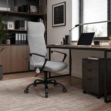Kancelářská židle Autronic houpací mechanismus, šedá látka, KA-W3109 GREY (1)