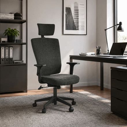 Kancelářská židle Autronic houpací mechanismus, černá látka, KA-W3137 BK (1)