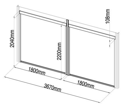 Boční markýza G21 boční markýza 3,7x2 m pro pergolu Austin (1)