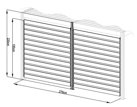 Otočná lamelová stěna G21 otočná lamelová stěna 2,8x2,2 m pro pergolu Austin (1)