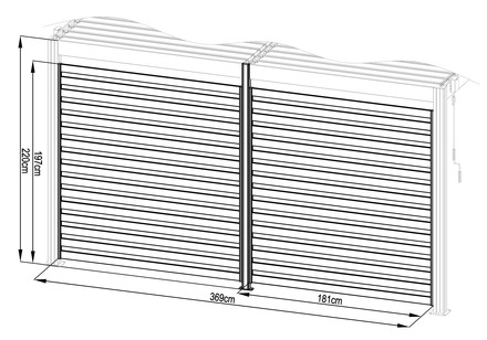Fixní lamelová stěna G21 fixní lamelová stěna 3,7x2,2 m pro pergolu Austin (1)