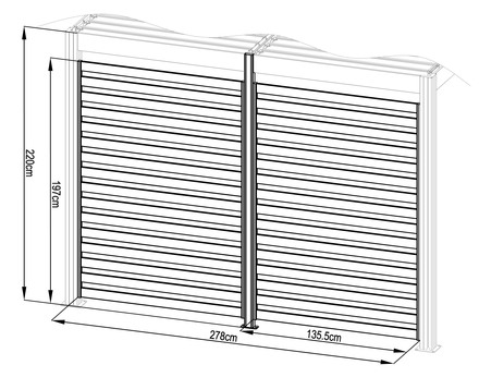 Fixní lamelová stěna G21 fixní lamelová stěna 2,8x2,2 m pro pergolu Austin (1)