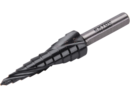 Vrták stupňovitý Extol Industrial 8701190 s lamačem třísek, O 3-12mm/po 1mm, HSS-Co