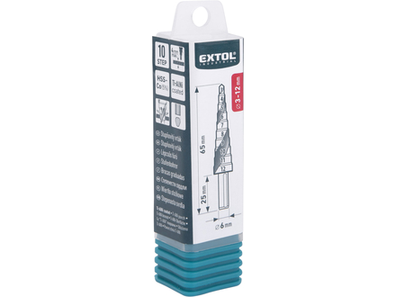 Vrták stupňovitý Extol Industrial 8701190 s lamačem třísek, O 3-12mm/po 1mm, HSS-Co (2)