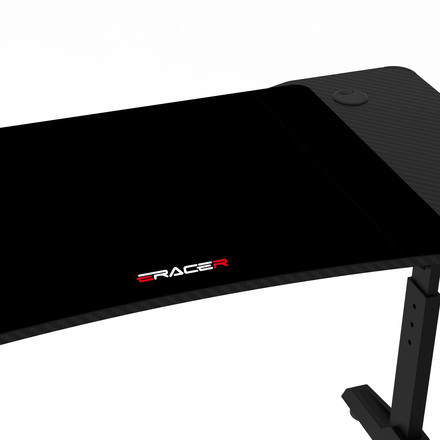 Pevný herní stůl Autronic 120x60cm, RGB LED, výběr výšky, melamin, carbon, LT-H1212 BK (11)