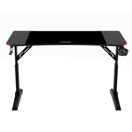 Pevný herní stůl Autronic 120x60cm, RGB LED, výběr výšky, melamin, carbon, LT-H1212 BK (4)