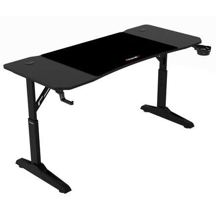 Pevný herní stůl Autronic 140x60cm, výběr výšky, melamin, carbon, LT-H1114 BK