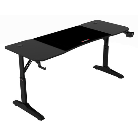 Pevný herní stůl Autronic 160x60cm, výběr výšky, melamin, carbon, LT-H1116 BK