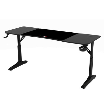 Pevný herní stůl Autronic 160x60cm, výběr výšky, melamin, carbon, LT-H1116 BK (7)
