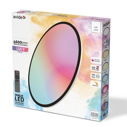 Stropní svítidlo Avide 9572060 LUCCY, d49cm, 44W, 4600lm, RGB+W, DO