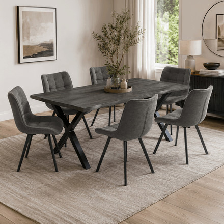 Moderní jídelní židle Autronic šedá, látka, HC-V3068 GREY2 (1)