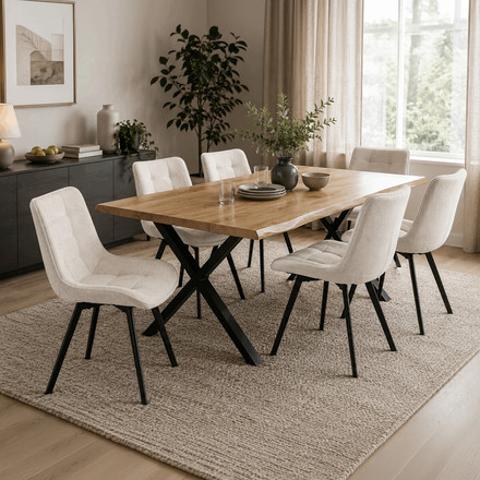 Moderní jídelní židle Autronic béžová, látka, HC-V3068 CRM2 (1)