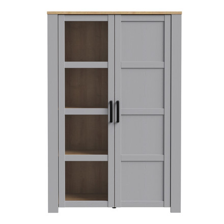 Vitrína Forte Bohol BHLV621 - M478, 107x161x42cm, dub/šedá (karton*2)