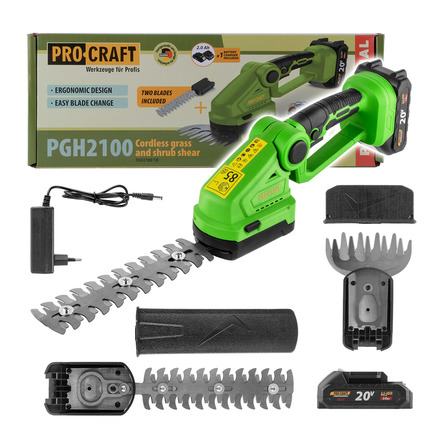 Aku nůžky na trávu a keře Procraft PGH2100