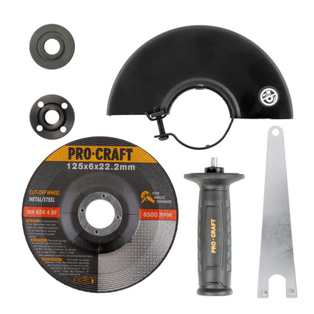 Aku úhlová bruska Procraft PGA22 (bez baterie a nabíječky), 125mm (8)
