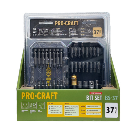 Aku vrtací šroubovák Procraft PA18LiH se sadou bitů BS-37 (14)