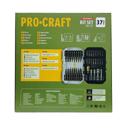 Aku vrtací šroubovák Procraft PA18LiH se sadou bitů BS-37 (15)