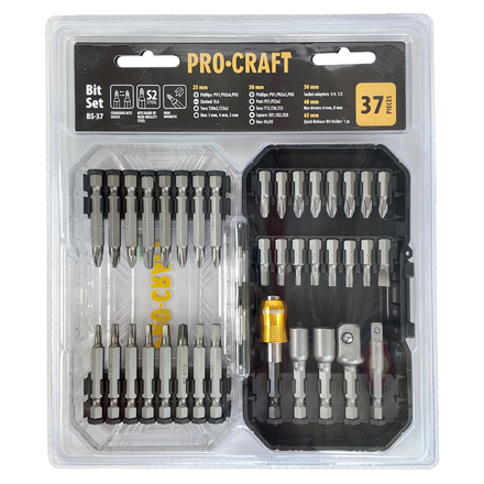 Aku vrtací šroubovák Procraft PA18LiH se sadou bitů BS-37 (16)