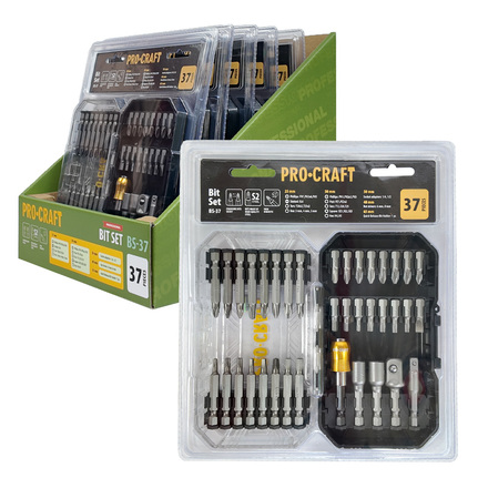 Aku vrtací šroubovák Procraft PA18LiH se sadou bitů BS-37 (20)