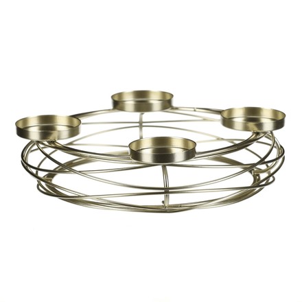 Svícen kovový Autronic adventní, barva zlatá JS454-GOLD (1)