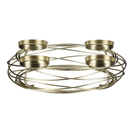 Svícen kovový Autronic adventní, barva zlatá JS454-GOLD (3)