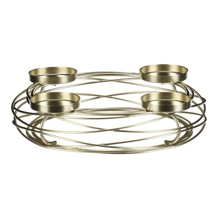 Svícen kovový Autronic adventní, barva zlatá JS454-GOLD (4)