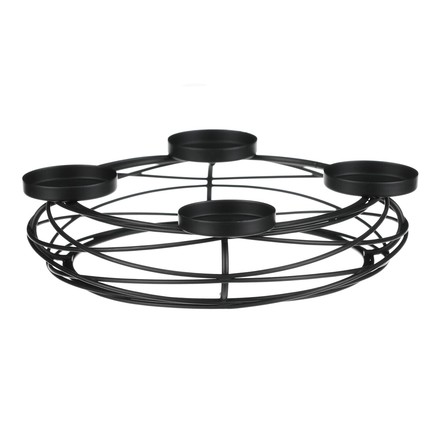 Svícen kovový Autronic adventní, barva černá JS454-BK (1)