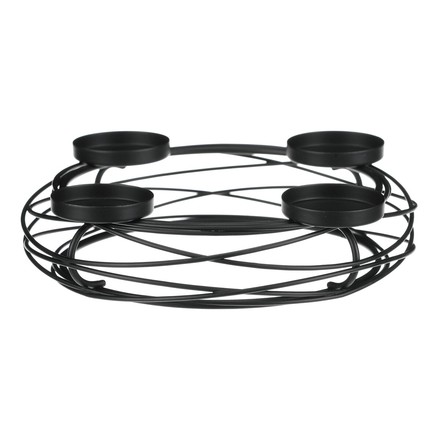 Svícen kovový Autronic adventní, barva černá JS454-BK (2)